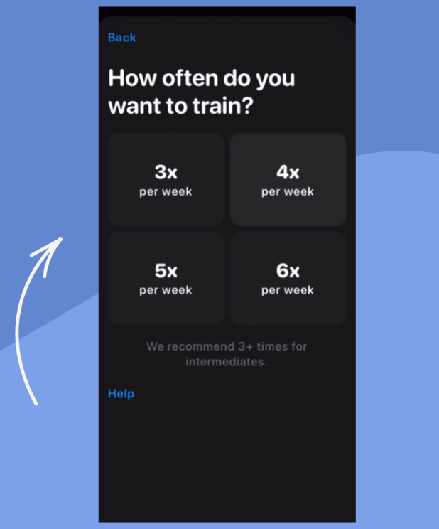 Alpha Progression app screenshot showing a muscle-building workout plan