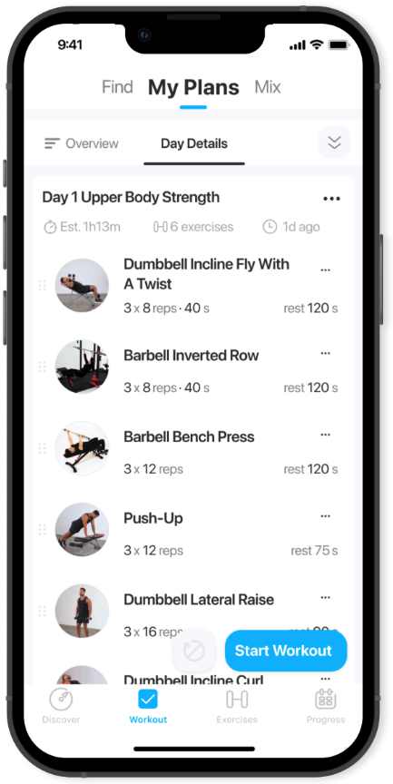 JEFIT app screenshot showing exercise database and workout planning
