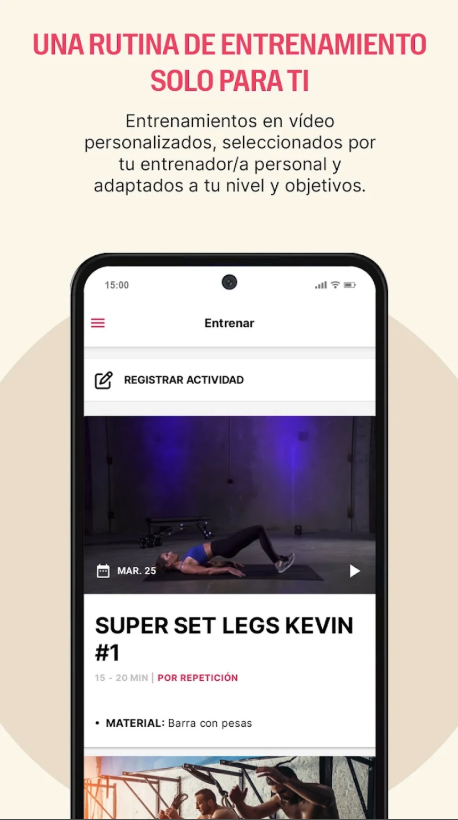 Trainiac app screenshot showing personalized training